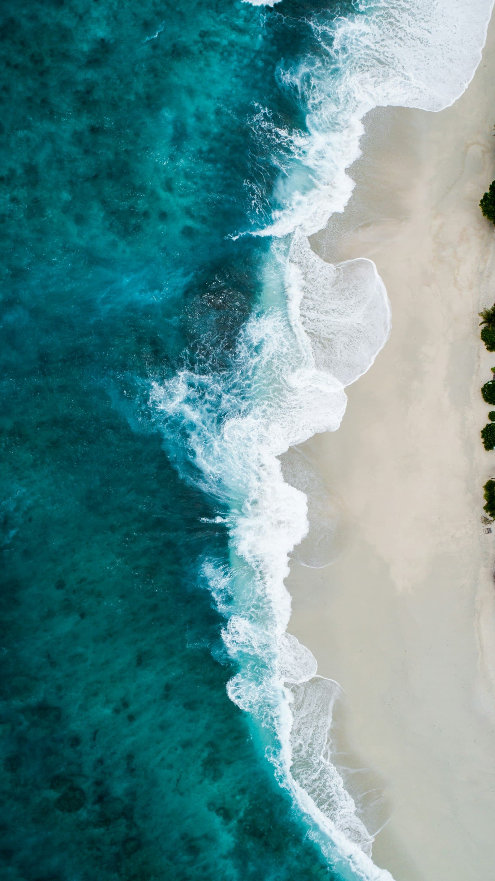 The Atlantic meeting the shore, seen from above